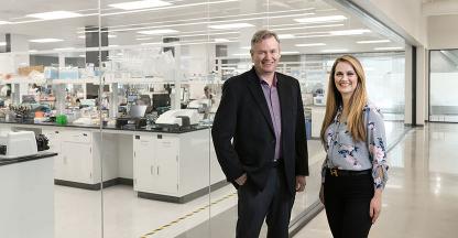 man and a woman inside the facility