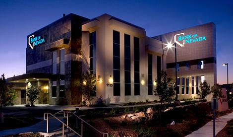 View of the Hualapai branch from the parking lot at night